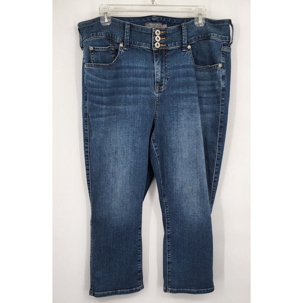 Torrid Super Soft Crop Jegging Jeans Womens Size 18 Stretch Blue Denim